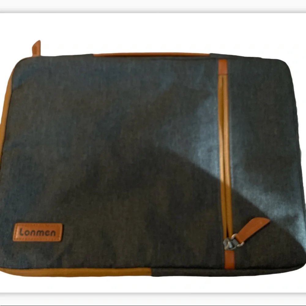 Charcoal and Brown Laptop Case